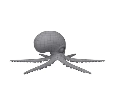 Octopus cartoon 03 3D model