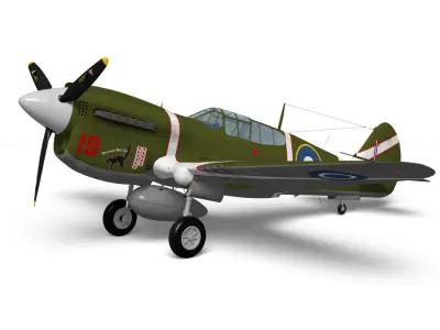Curtiss P-40M Warhawk 3D model