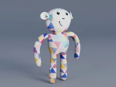 Monkey Toy Low-poly 3D model