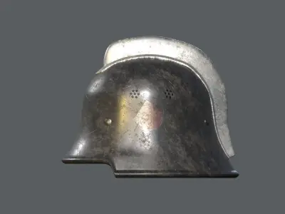 German firefighter Helmet Low-poly 3D model