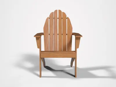 Adirondeck Chair hard wood Low-poly 3D model