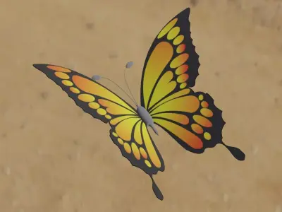 Rigged And Animated Butterfly 3D model