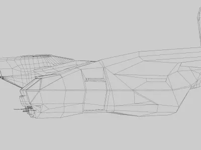 Dropship jet Low-poly 3D model