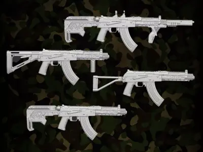 Commando Gun Collection for Action Figures 3D print model