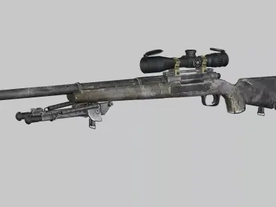 Sniper Denel 5NTW-20 Low-Poly 3D Model Low-poly 3D model purchase