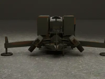 Oerlikon GDF 35 mm Twin Cannon 3D model