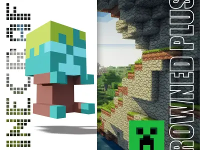 Minecraft Drowned Plush  3D model