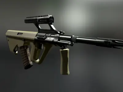 AUG A3 Austrian assault rifle for FPS Low-poly 3D model