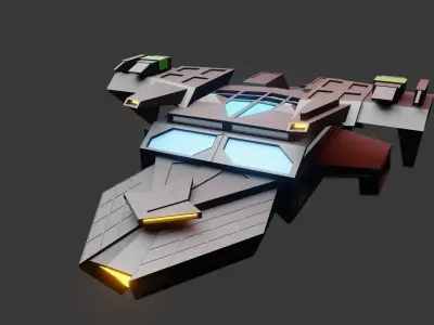 Low poly Battle spaceship model free blender Free low-poly 3D model