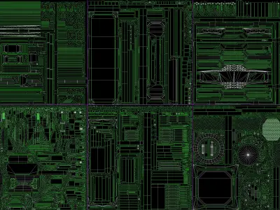Sci-Fi Panels - Collection 4 - 20 pieces  Low-poly 3D model