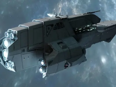 Space Navy Heavy Destroyer Low-poly 3D model