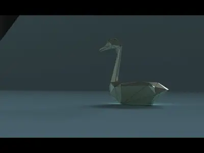 low-poly 3D printer model swan Low-poly 3D model