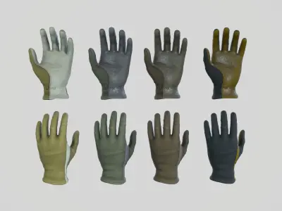Nomex Flight Gloves Low-poly 3D model
