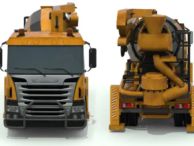 concrete mixer truck Low-poly 3D model