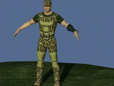 Modern Warfare Soldier Low-poly 3D model