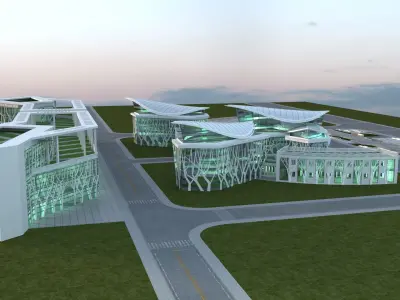 Futuristic Museum 1 3D model