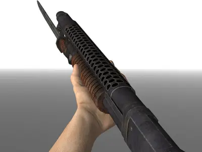 3DRT - Modern Firearms Animated - Winchester m1897 Low-poly 3D model