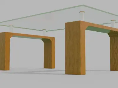 Glass table - furniture - Mesa de cristal - mueble Free low-poly 3D model