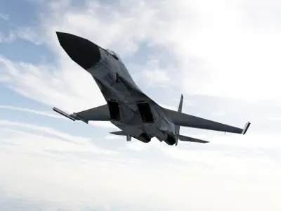 Sukhoi SU27 Flanker Low-poly 3D model