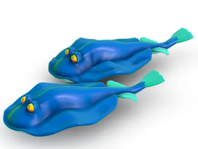 Hi-Poly Subdivision 3D Model Stingray Fish Low-poly 3D model