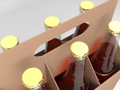 Beverage Branding Package No2 6Pack Low-poly 3D model