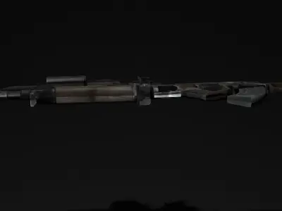 Sci-fi Assault Rifle  Game Ready  - Flatline Low-poly 3D model