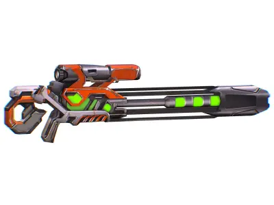 Sniper rifle of the future weapon barrel blaster laser arms Low-poly 3D model