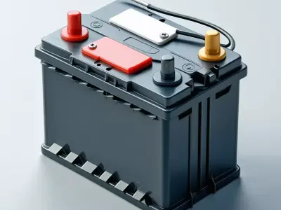 Realistic 12V Car Battery Low-poly 3D model