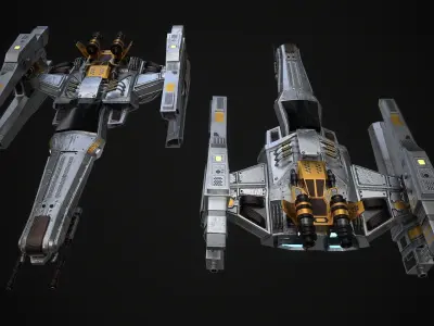 space fighter ship Free low-poly 3D model