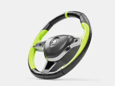 Lamon Green Cover Steering Wheel 3D model