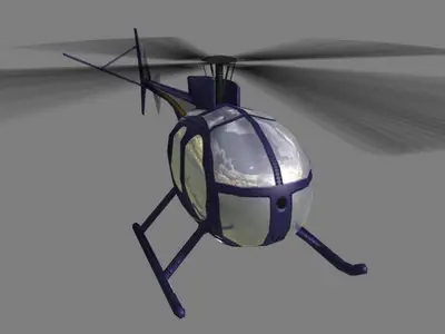 Hughes 500 V5 Helicopter Low-poly 3D model