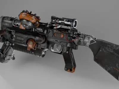 Incinerator gun Sci-fi Low-poly 3D model