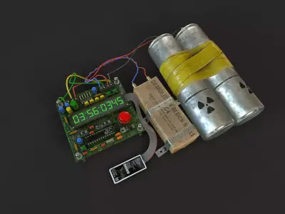 Timer Bomb C4 Low-poly 3D model