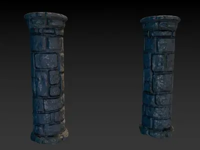 Stone Column Low-poly 3D model