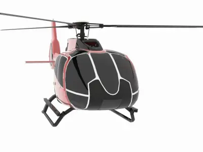 Helicopter H 130 Animated Low-poly 3D model