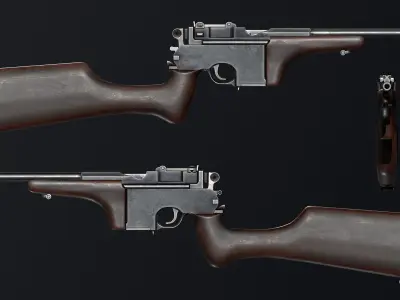 PBR Mauser M1917 Trench Carbine Low-poly 3D model