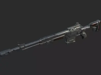 Future sci-fi weapon rifle 3D model