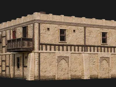 01-04 - Arabic Houses 4K Low-poly 3D model