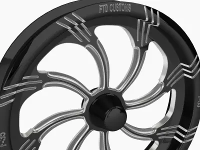 FTD Customs F35 Slasher BC dragster front wheel Low-poly 3D model