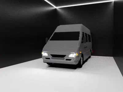 Mercedes-Benz Sprinter 1995 voxel Free low-poly 3D model