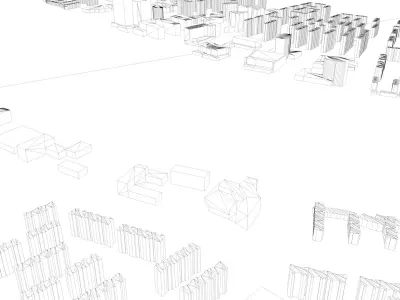 Urban highrise building building ancillary building commercial 3D model