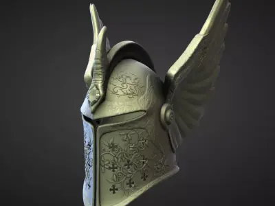 HELMET12 high and low poly Low-poly 3D model