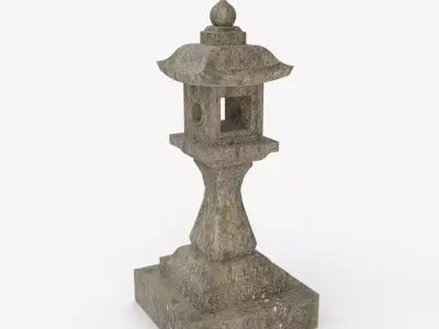 Japanese Stone Lantern Curved - Japan Collection 3D model