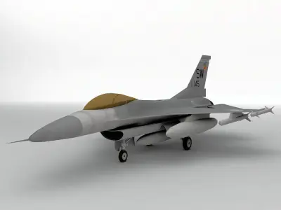 F-16 Jet Aircraft Low-poly 3D model