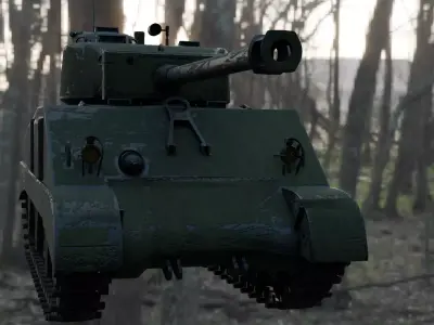 Sherman M4A2 76W Low-poly 3D model