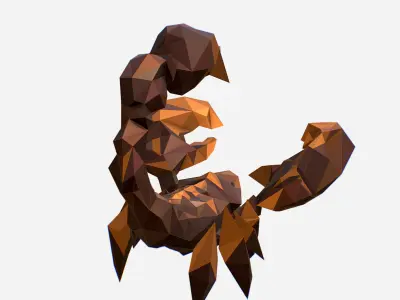 Scorpion - Brown Scorpio Animated Low Poly Art Low-poly 3D model