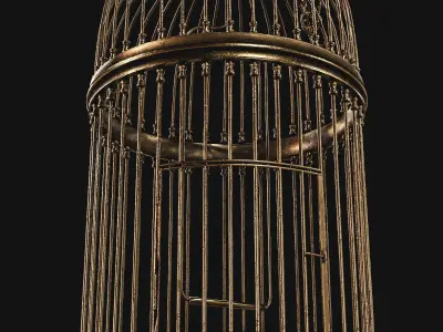 Bird Cage Low-poly 3D model
