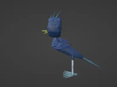 Blue bird Low-poly 3D model