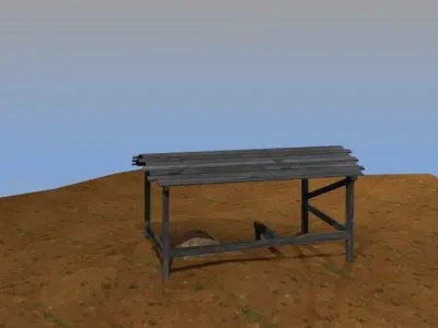 Wooden stable Free low-poly 3D model