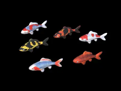GAME READY 3D Stylized Koi Fish Low-poly 3D model